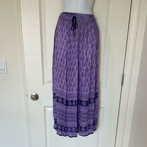 Purple Maxi Skirt with Patterned Design